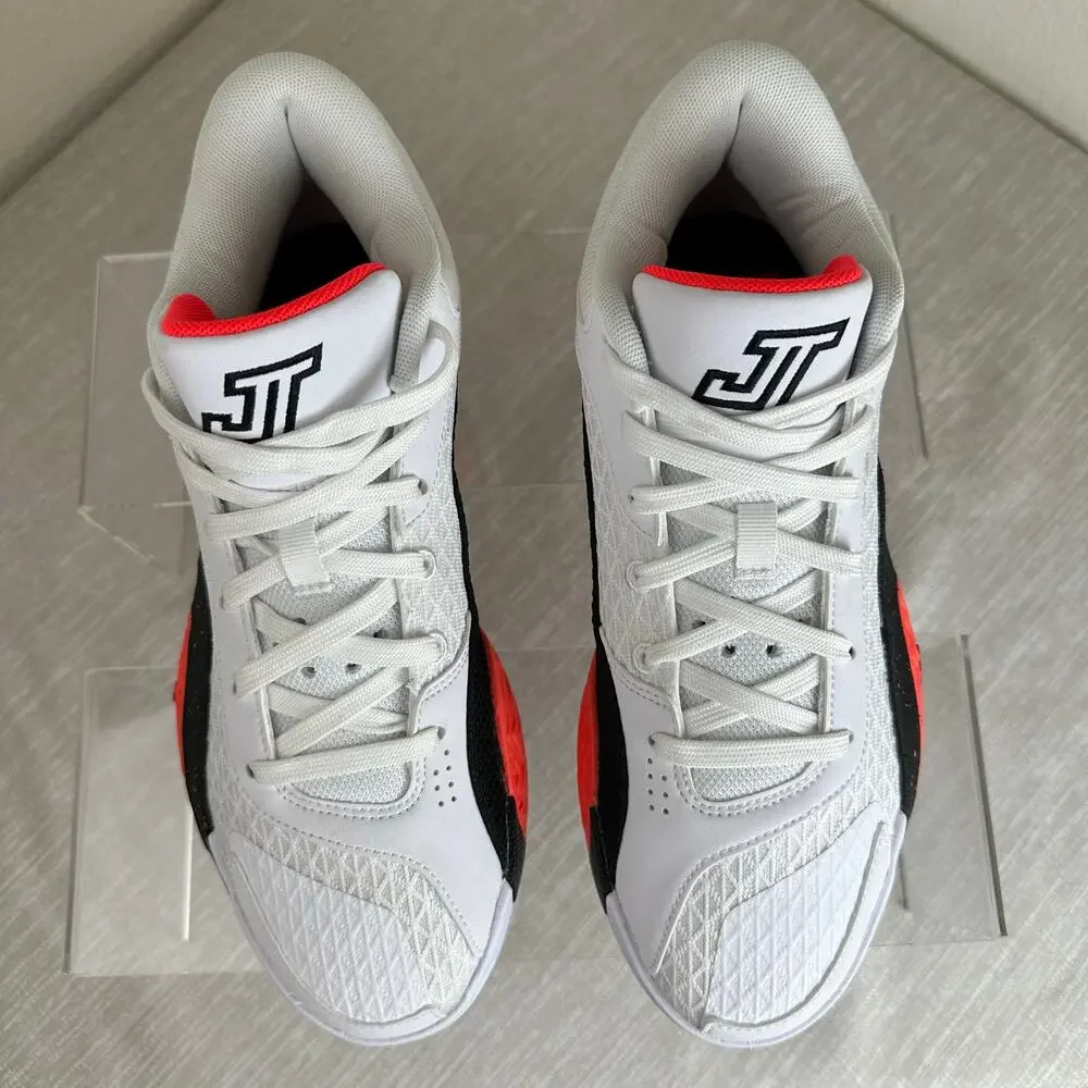 Jordan Tatum 2 Red Cement Basketball Shoes White Black Crimson Mens 7 FJ6457-106